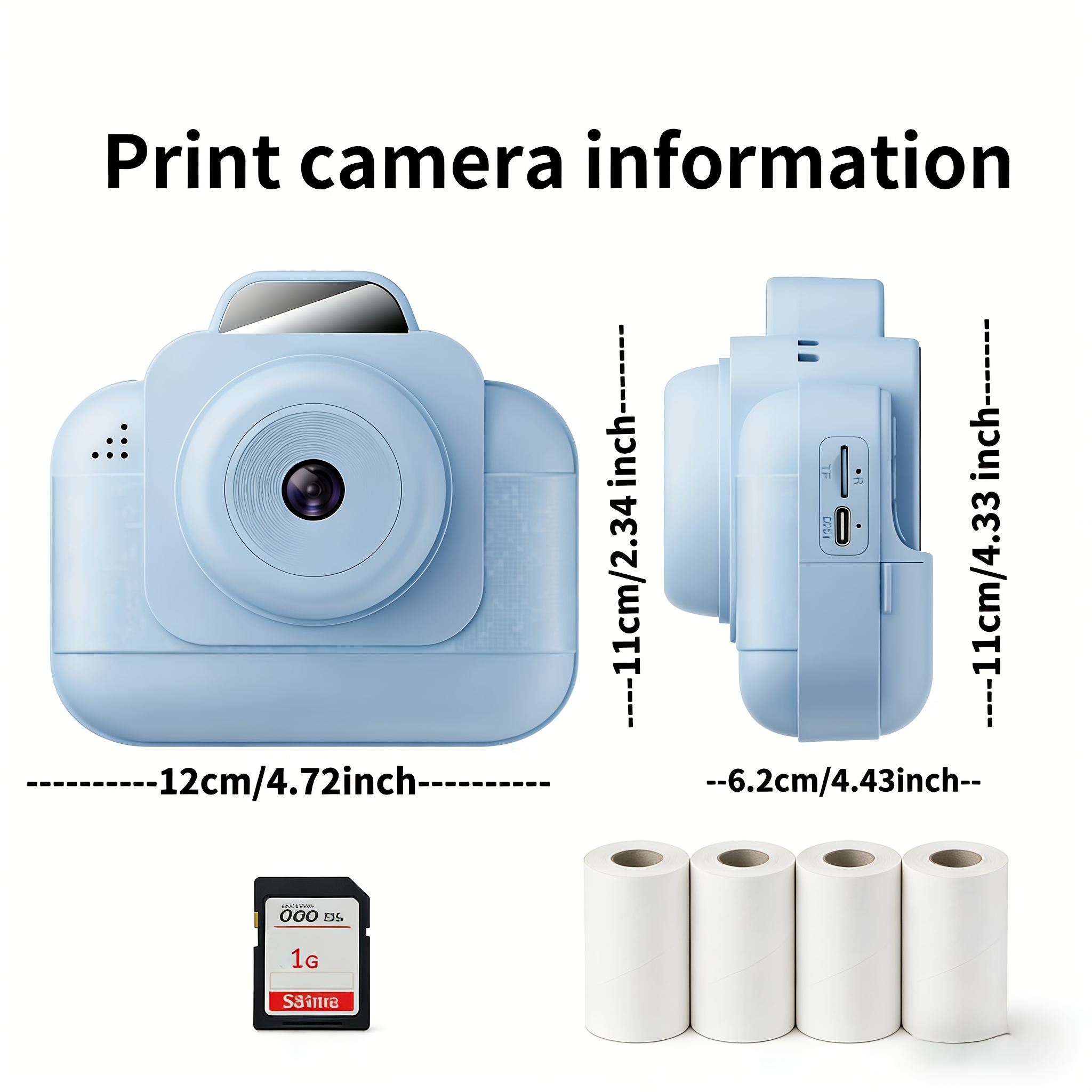 Printer Paper - Imprimante photo portable (bleue) avec batterie